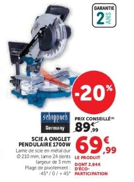 Scie à onglet pendulaire 1700W