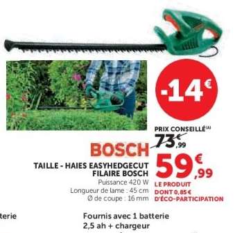 TAILLE - HAIES EASYHEDGECUT FILAIRE BOSCH