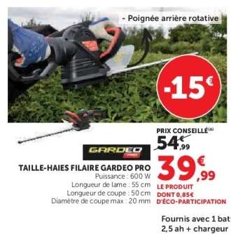 TAILLE-HAIES FILAIRE GARDEO PRO