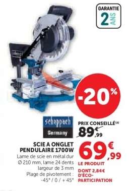 Scie à onglet pendulaire 1700W