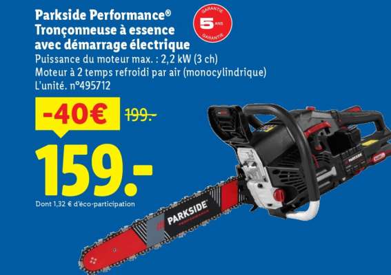 Parkside Performance® Tronçonneuse à essence avec démarrage électrique