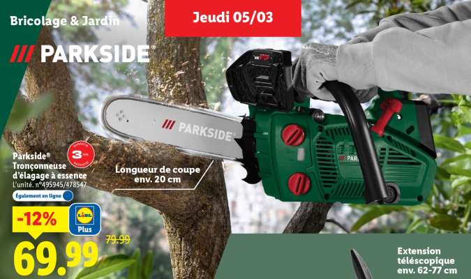 Parkside Tronçonneuse d'élagage à essence