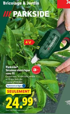 PARKSIDE Sécateur électrique sans fil