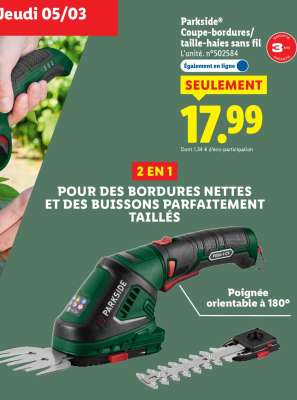 Parkside Coupe-bordures/ taille-haies sans fil