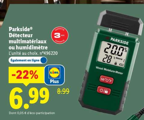 Parkside Détecteur multimatériaux ou humidimètre