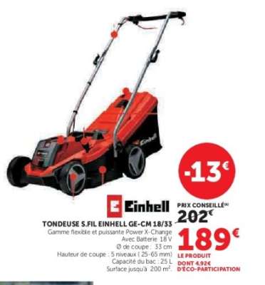 TONDEUSE S.FIL EINHELL GE-CM 18/33