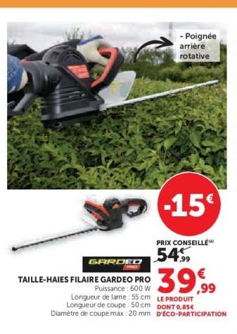 TAILLE-HAIES FILAIRE GARDEO PRO