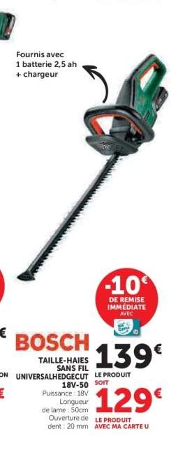 BOSCH Taille-haies sans fil UniversalHedgeCut 18V-50