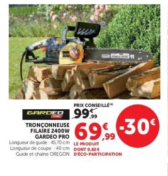 Tronçonneuse Filaire 2400W Gardeo Pro