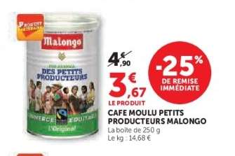 Café Moulu Petits Producteurs Malongo