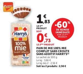 Pain de Mie 100% Mie Complet Sans Croute Sans Additif Harry's