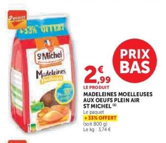 Madeleines Moelleuses aux Oeufs Plein Air St Michel