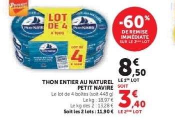 Thon entier au naturel 'Petit Navire'