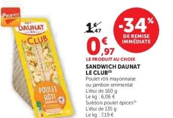 SANDWICH DAUNAT LE CLUB