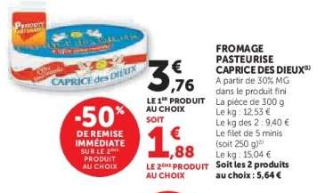 Fromage Pasteurisé Caprice des Dieux