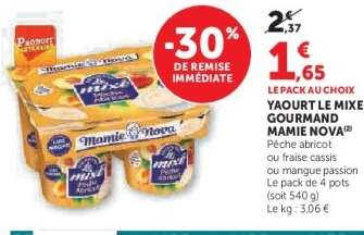 Yaourt Le Mixe Gourmand Mamie Nova