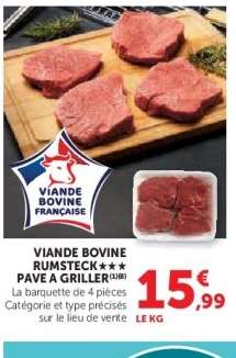 Viande Bovine : Rumsteck***