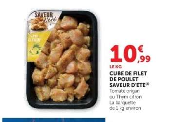 Cube de Filet de Poulet Saveur d'Eté