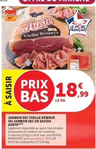 Jambon Sec Vieille Réserve ou Jambon Sec de Savoie Aoste