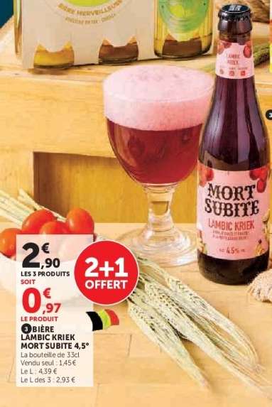 BIÈRE LAMBIC KRIEK MORT SUBITE 4,5°