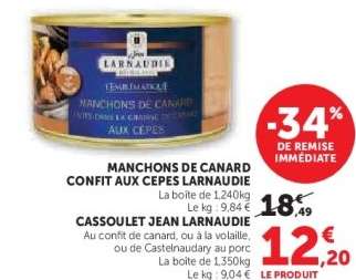 MANCHONS DE CANARD CONFIT AUX CEPES LARNAUDIE