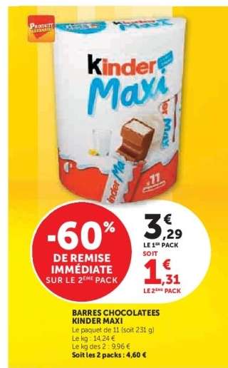 BARRES CHOCOLATÉES KINDER MAXI