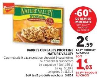 BARRES CEREALES PROTEINE NATURE VALLEY