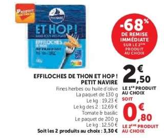 EFFILOCHÉS DE THON ET HOP ! “PETIT NAVIRE”