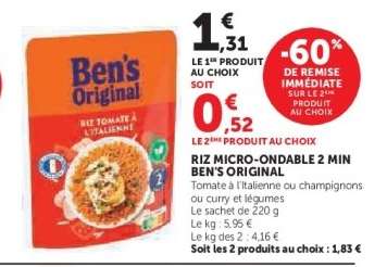 Riz micro-ondable 2 min Ben's Original