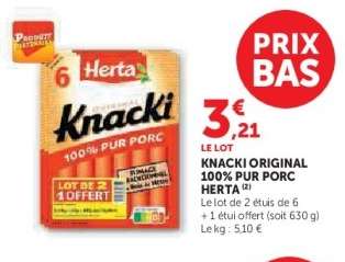 KNACKI ORIGINAL 100% PUR PORC HERTA