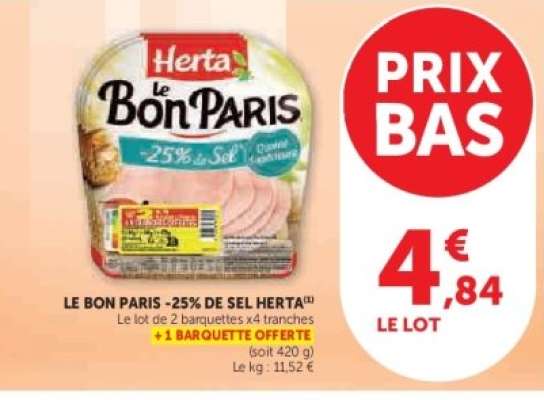 LE BON PARIS -25% DE SEL HERTA