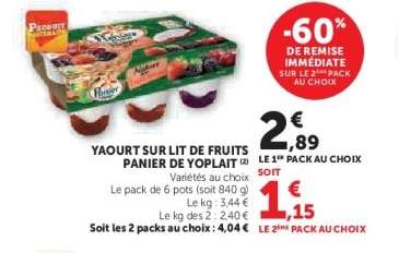 Yaourt sur lit de fruits Panier de Yoplait