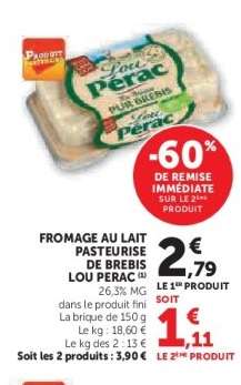 Fromage au lait pasteurisé de brebis Lou Pérac