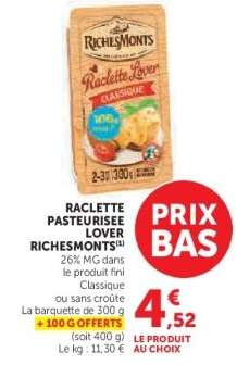 Raclette Pasteurisée Lover Richesmonts