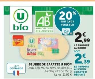 Beurre de Baratte U Bio