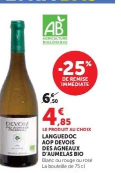 LANGUEDOC AOP DEVOIS DES AGNEAUX D'AUMELAS BIO