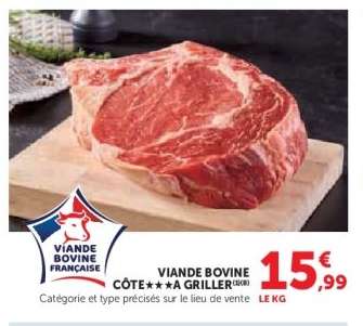 Viande Bovine : Côte à Griller