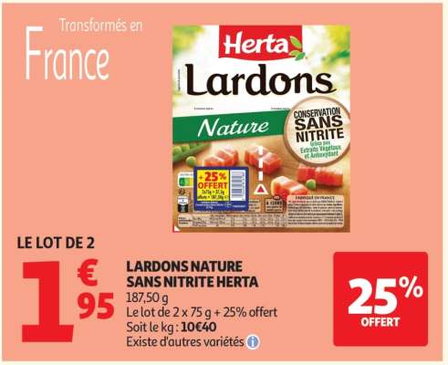 LARDONS NATURE SANS NITRITE HERTA