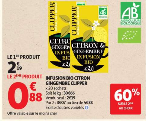 INFUSION BIO CITRON GINGEMBRE CLIPPER
