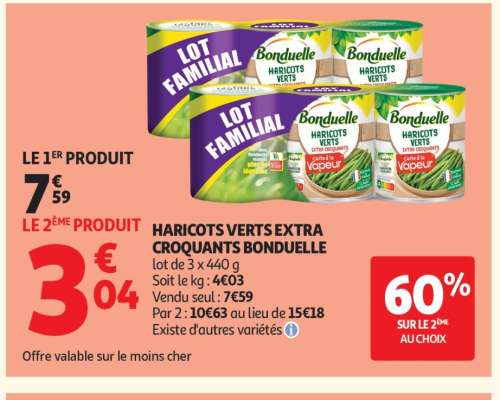 HARICOTS VERTS EXTRA CROQUANTS BONDUELLE