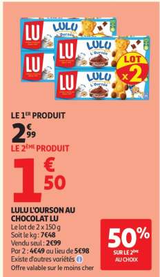 Lulu L'ourson Au Chocolat Lu