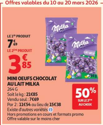 MINI OEUFS CHOCOLAT AU LAIT MILKA