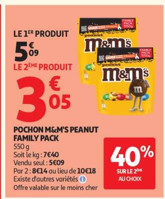 POCHON M&M'S PEANUT FAMILY PACK