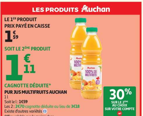 Jus Multifruits Auchan