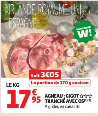 Agneau : gigot*** tranche avec os