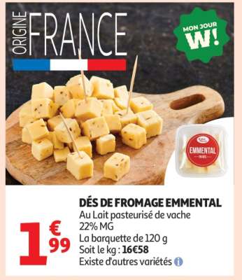 DÉS DE FROMAGE EMMENTAL