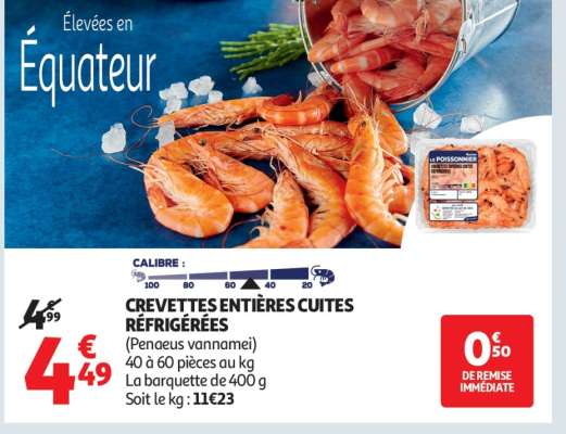 Crevettes Entières Cuites Réfrigérées