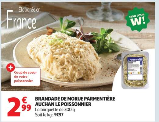 BRANDADE DE MORUE PARMENTIÈRE AUCHAN LE POISSONNIER