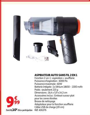 ASPIRATEUR AUTO SANS FIL 2 EN 1