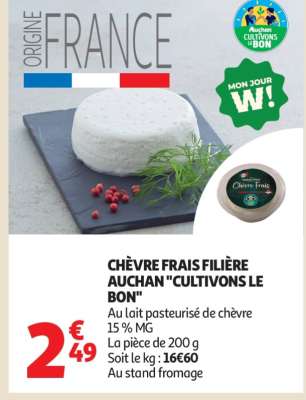 Chèvre Frais Filière Auchan "Cultivons Le Bon"